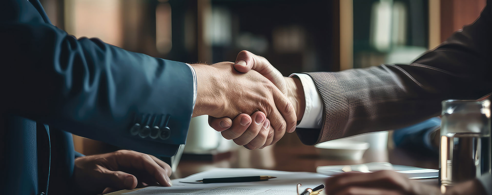 Geschäftspartner die sich die Hände schütteln